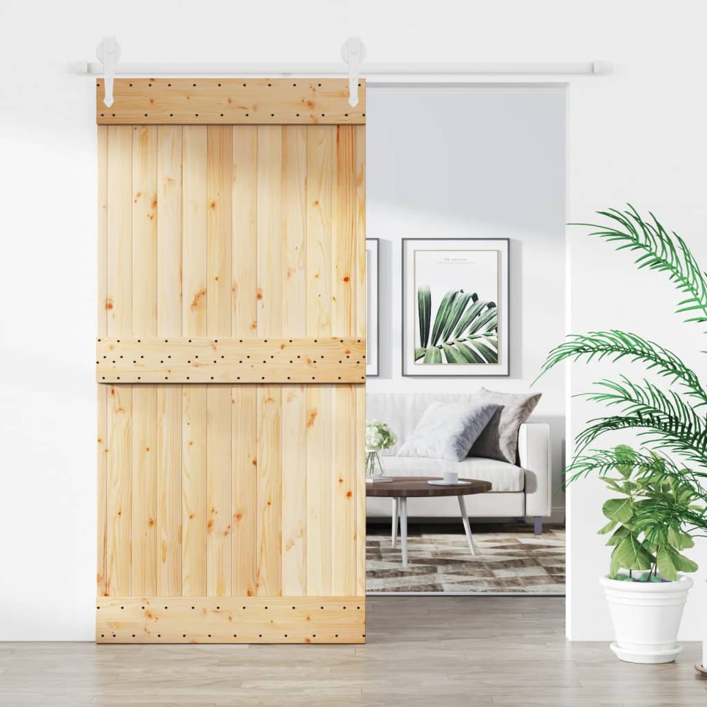 VidaXL Porte coulissante avec ferrures 100x210 cm bois de pin massif