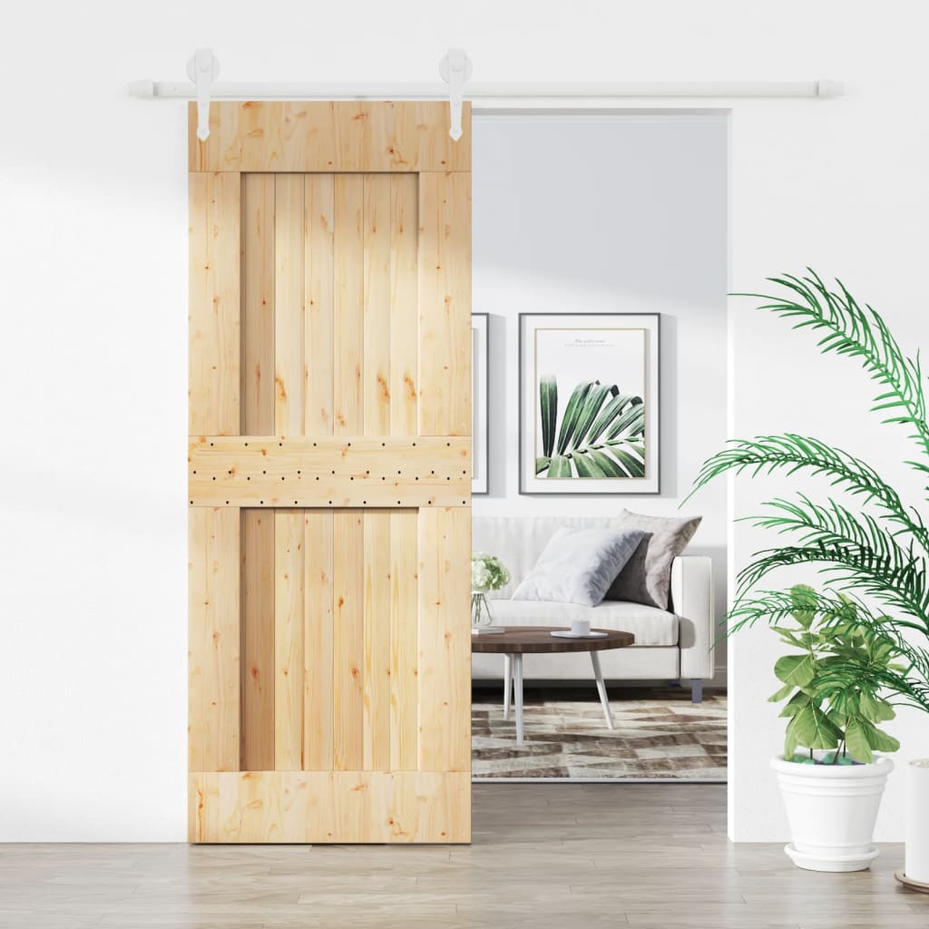 VidaXL Porte coulissante avec ferrures 80x210 cm bois de pin massif