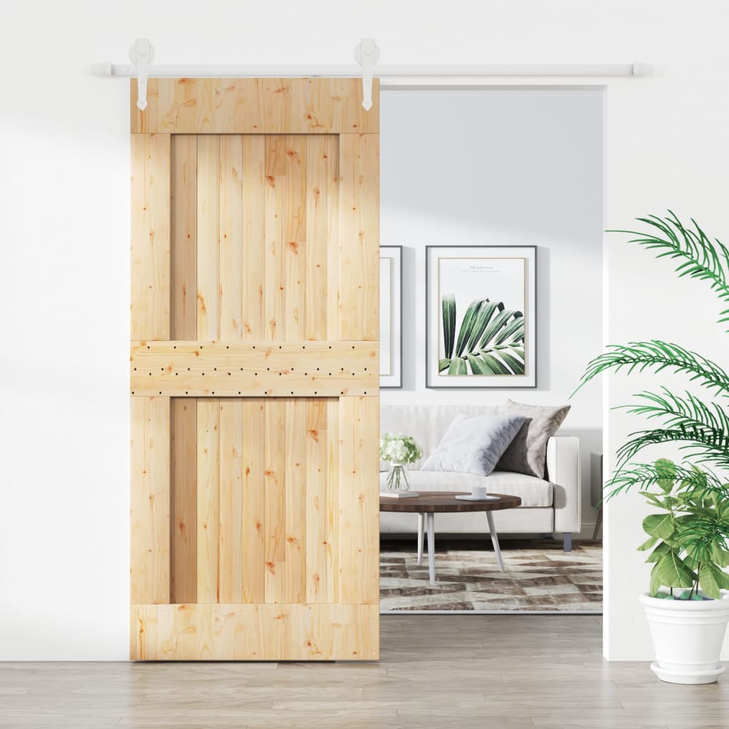 VidaXL Porte coulissante avec ferrures 90x210 cm bois de pin massif