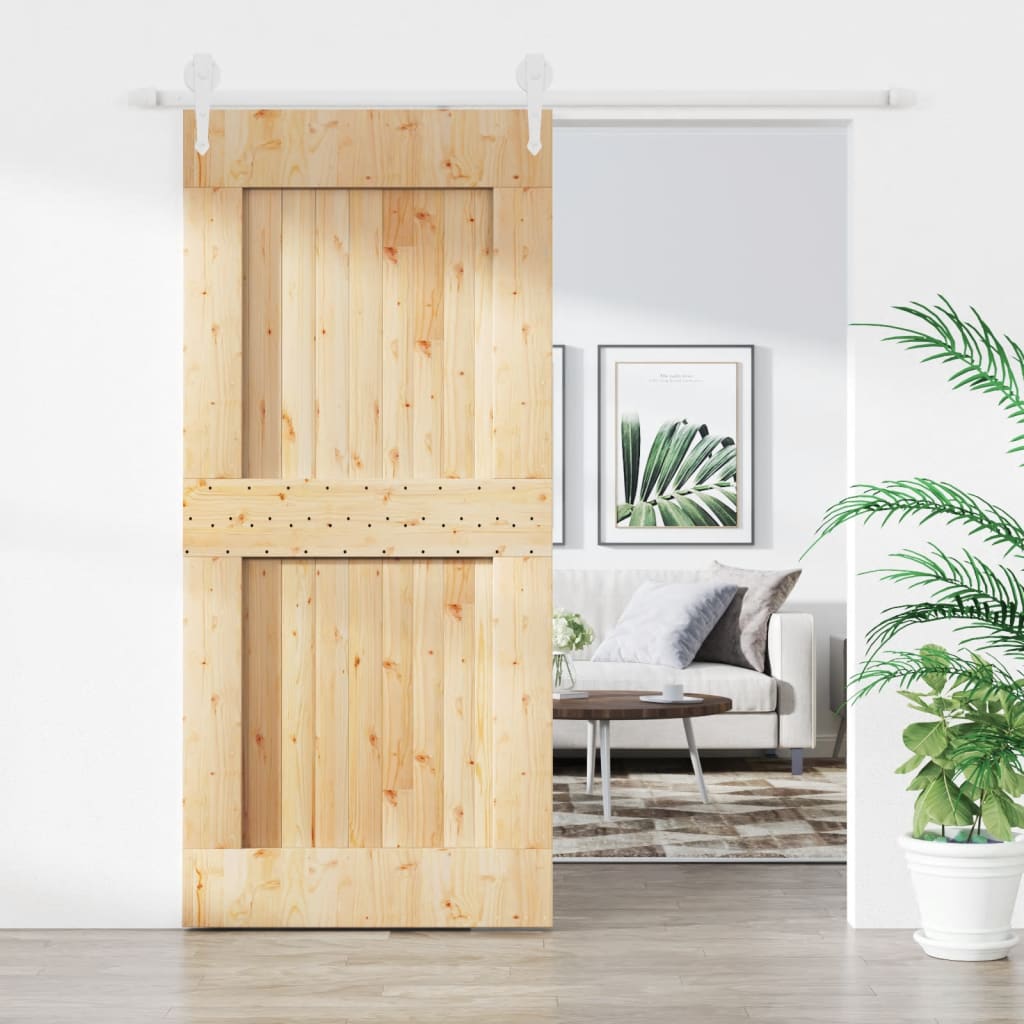 VidaXL Porte coulissante avec ferrures 95x210 cm bois de pin massif