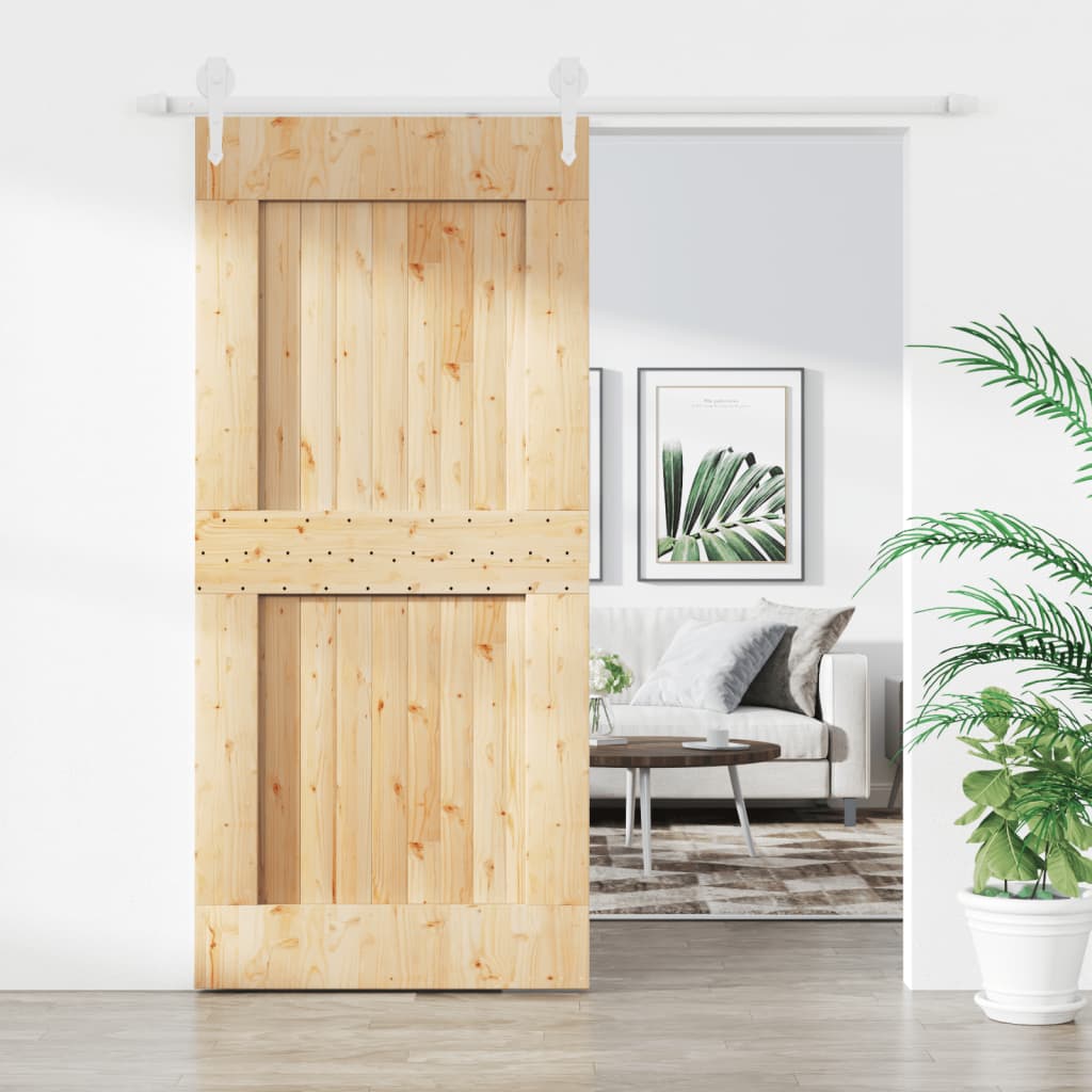 VidaXL Porte coulissante avec ferrures 100x210 cm bois de pin massif