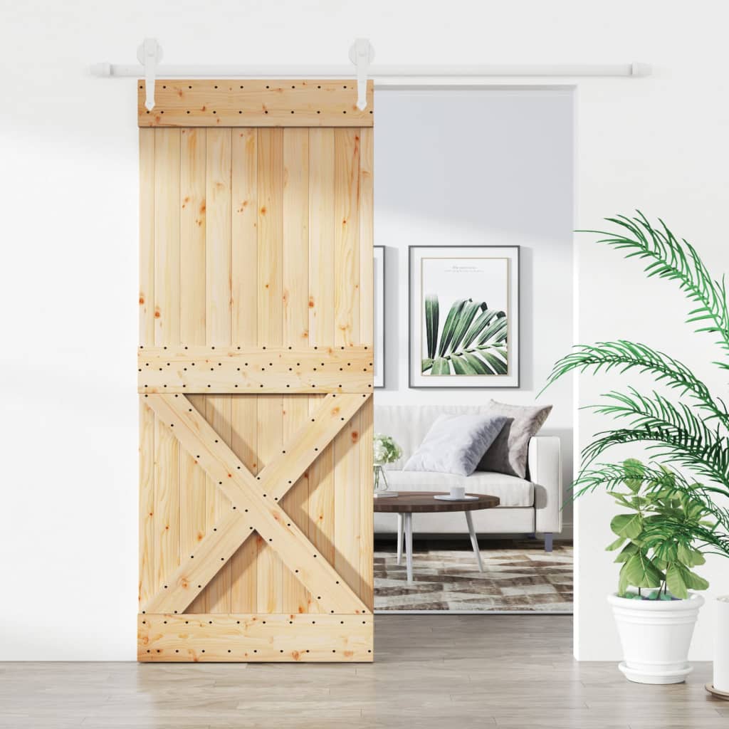 VidaXL Porte coulissante avec ferrures 85x210 cm bois de pin massif