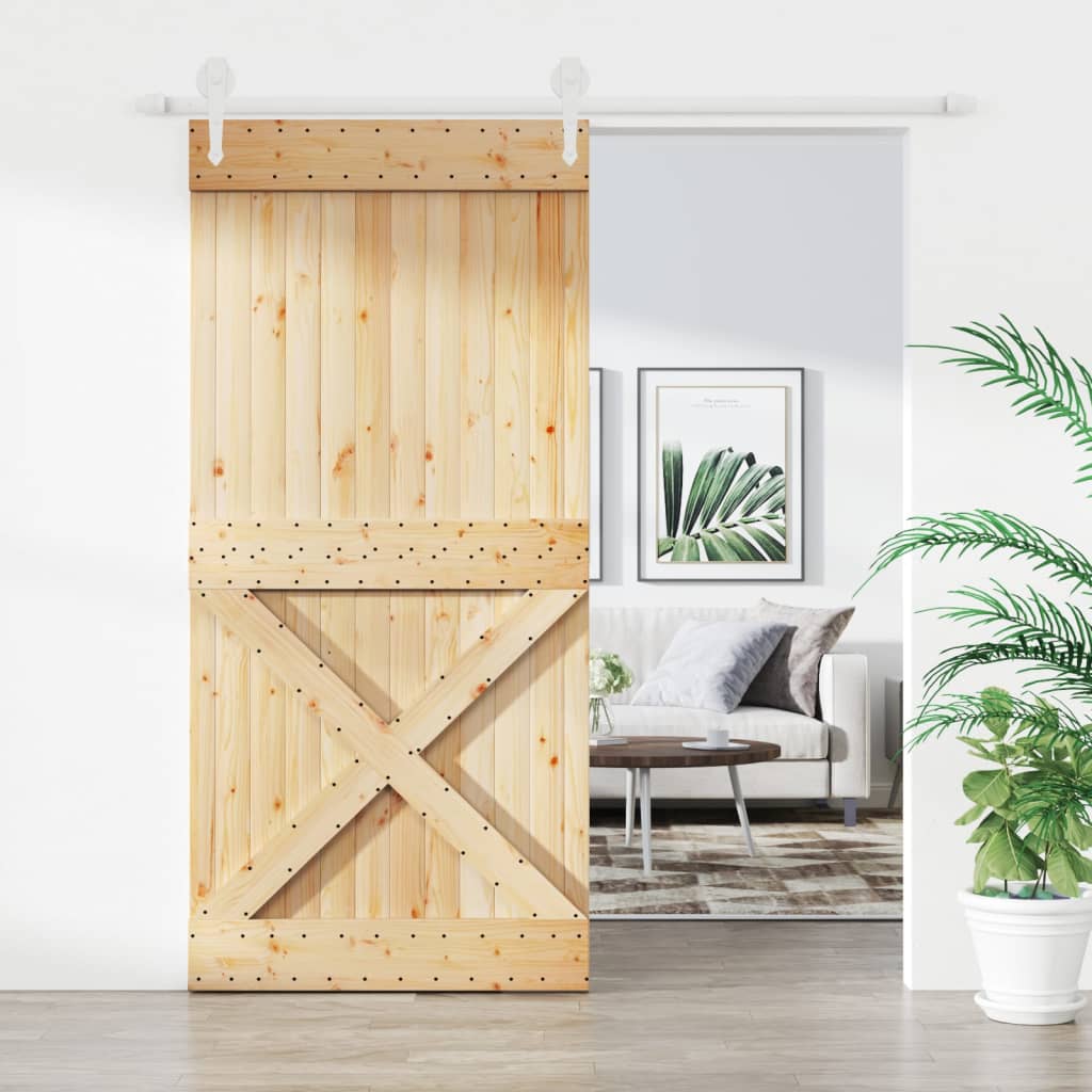 VidaXL Porte coulissante avec ferrures 95x210 cm bois de pin massif