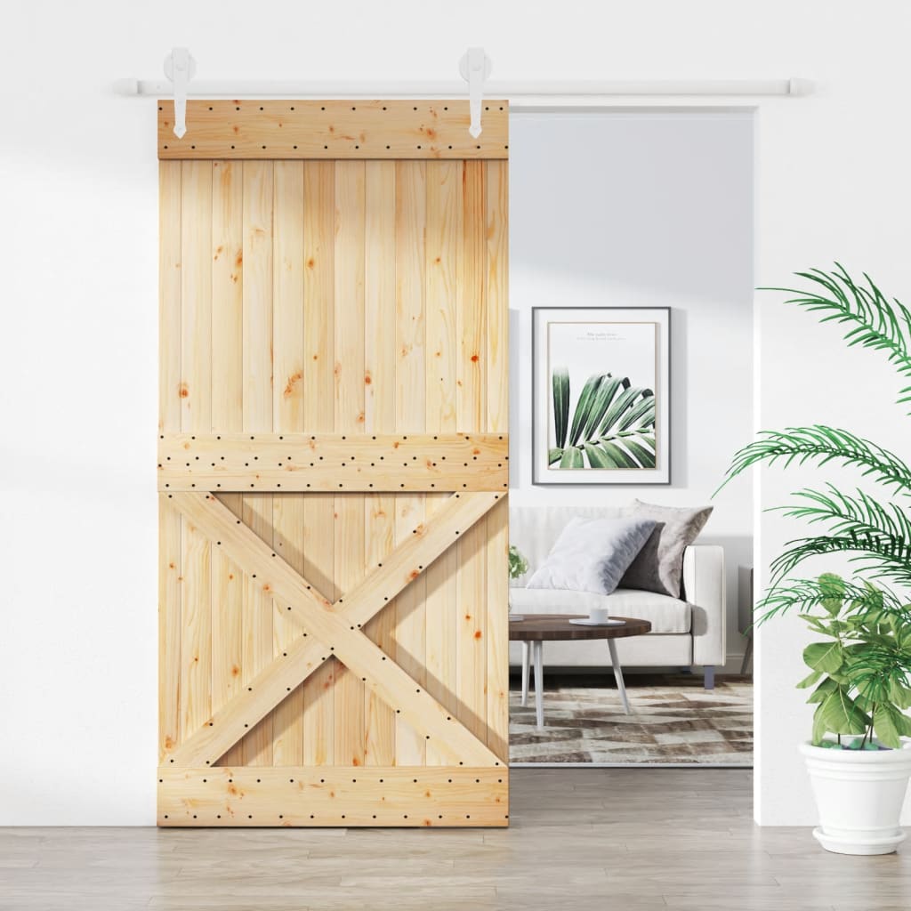 VidaXL Porte coulissante avec ferrures 100x210 cm bois de pin massif