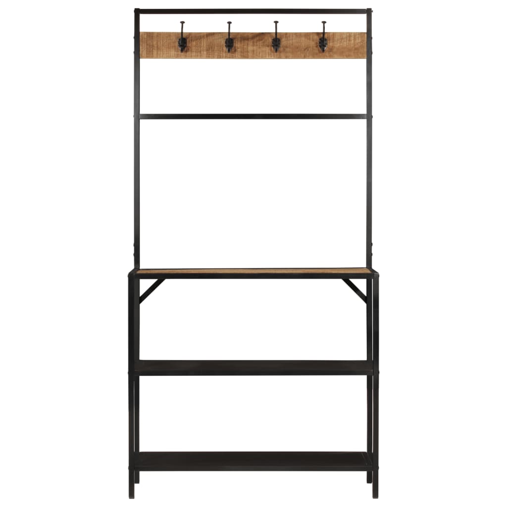 VidaXL portemanteau 90x35x180 cm bois de manguier massif et fer