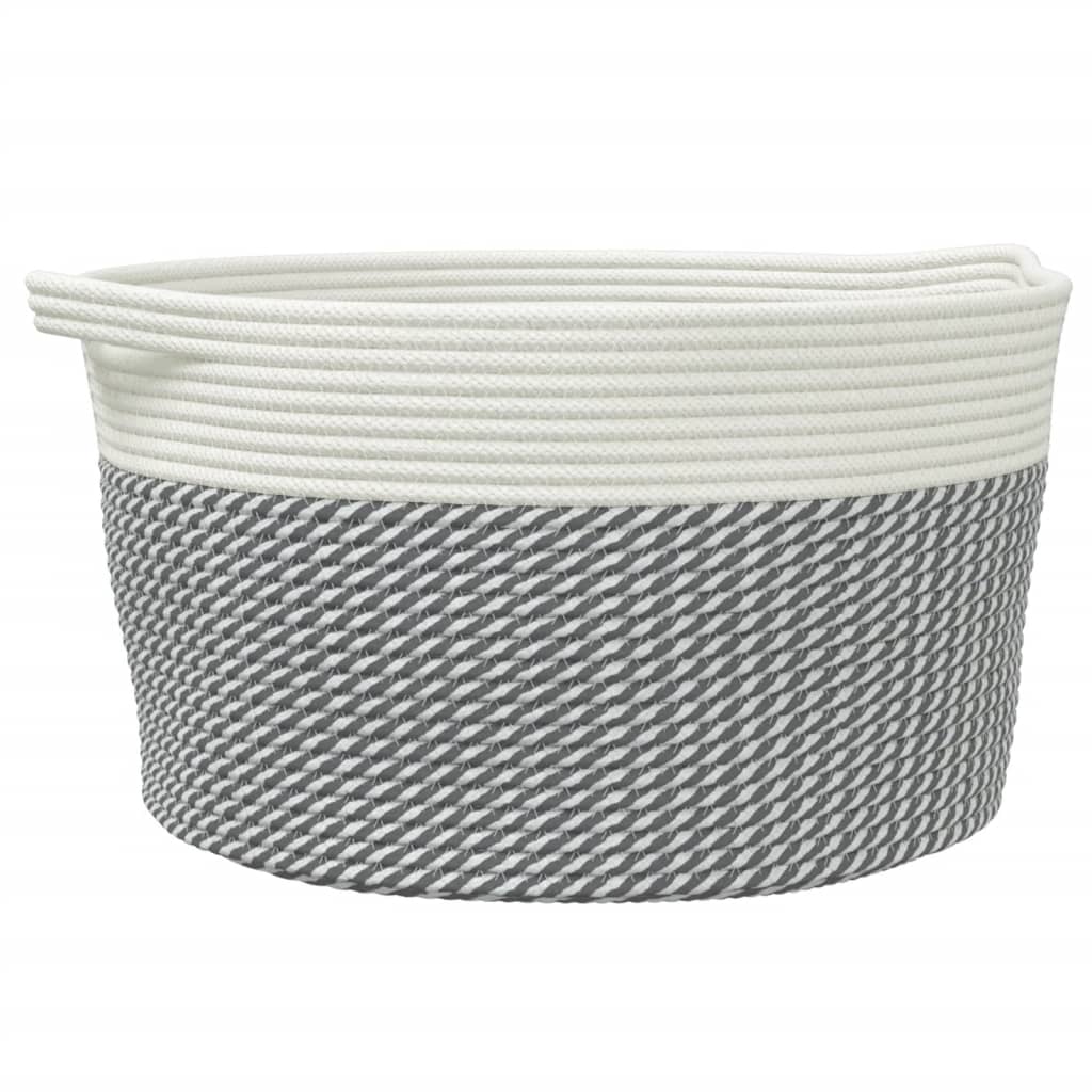 Vidaxx panier de rangement ø 40x25 cm coton gris et blanc