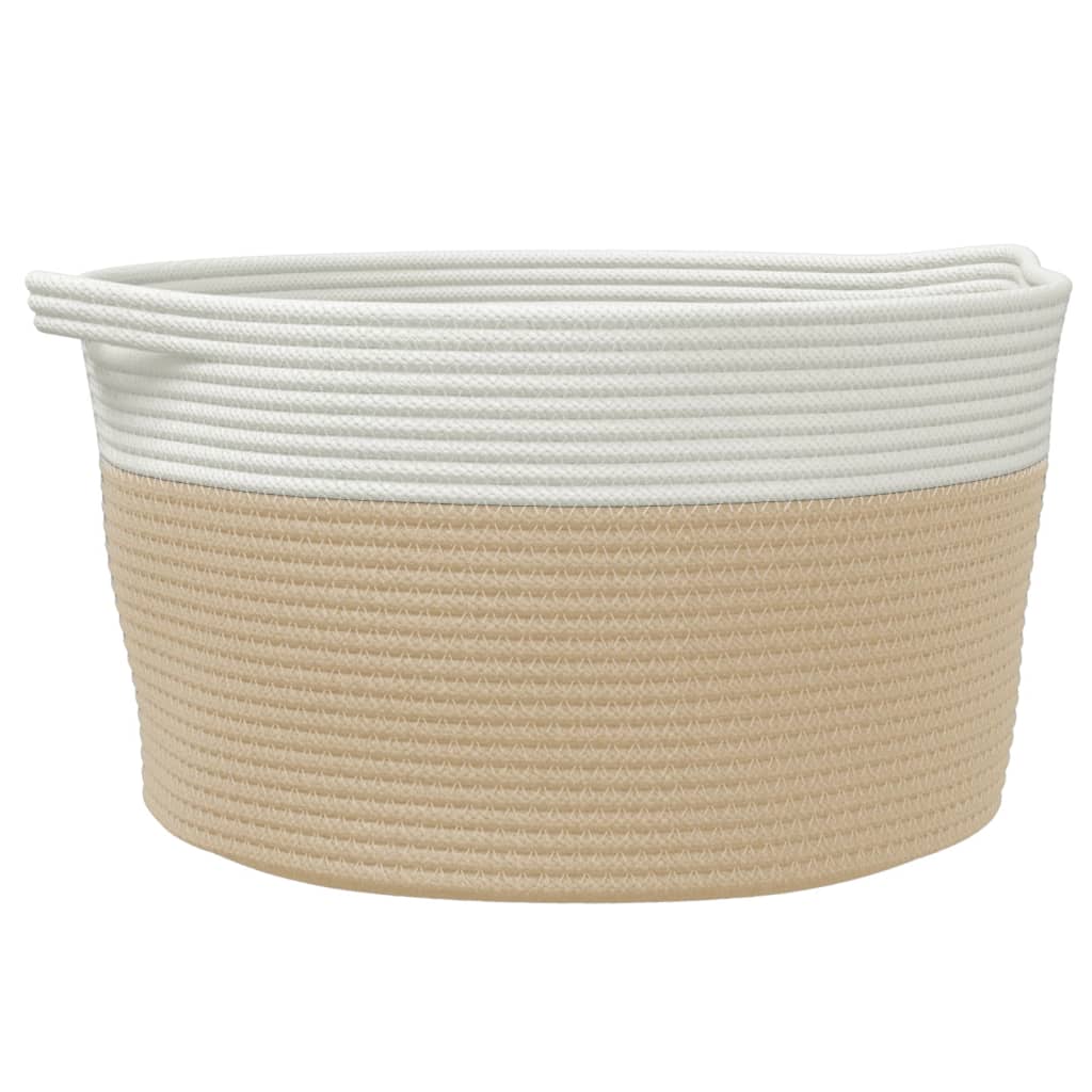 Vidaxx panier de rangement ø 40x25 cm coton beige et blanc