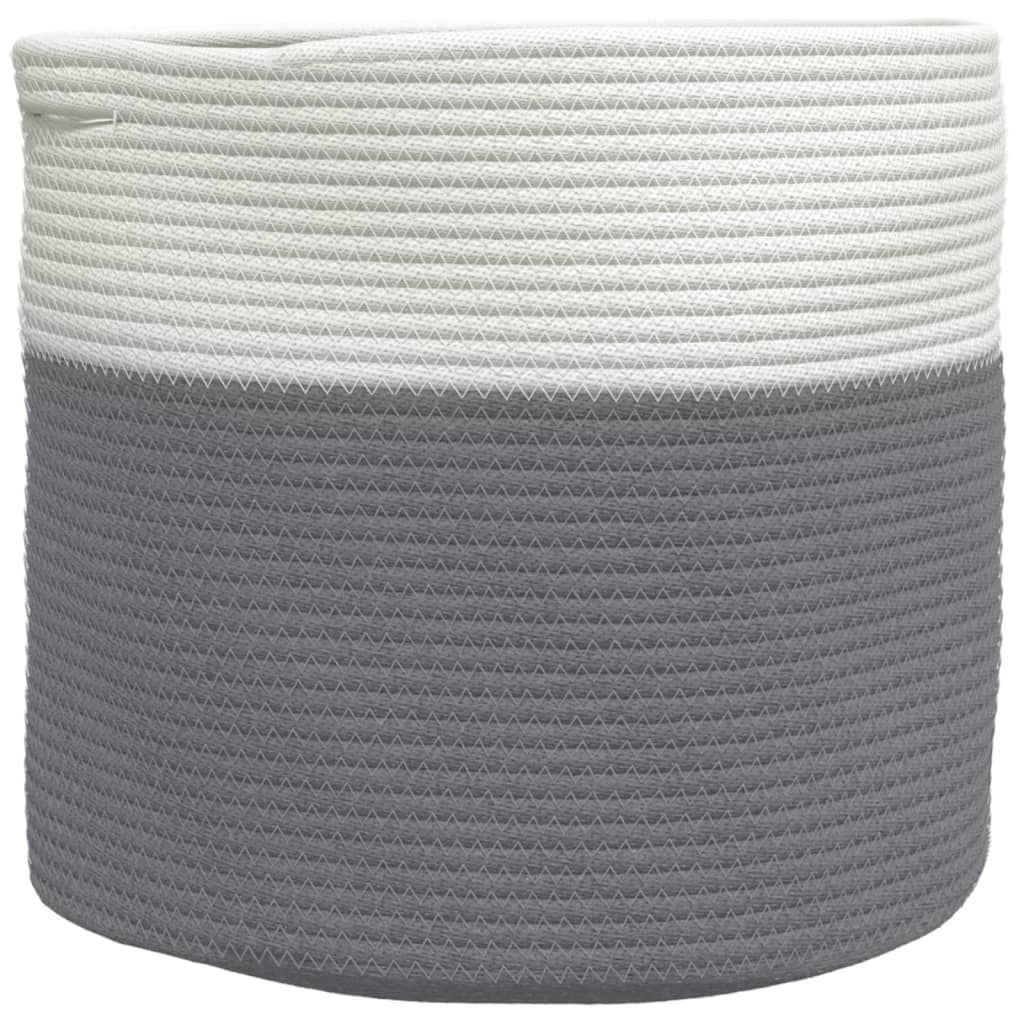 Vidaxx panier de rangement ø 40x35 cm coton gris et blanc