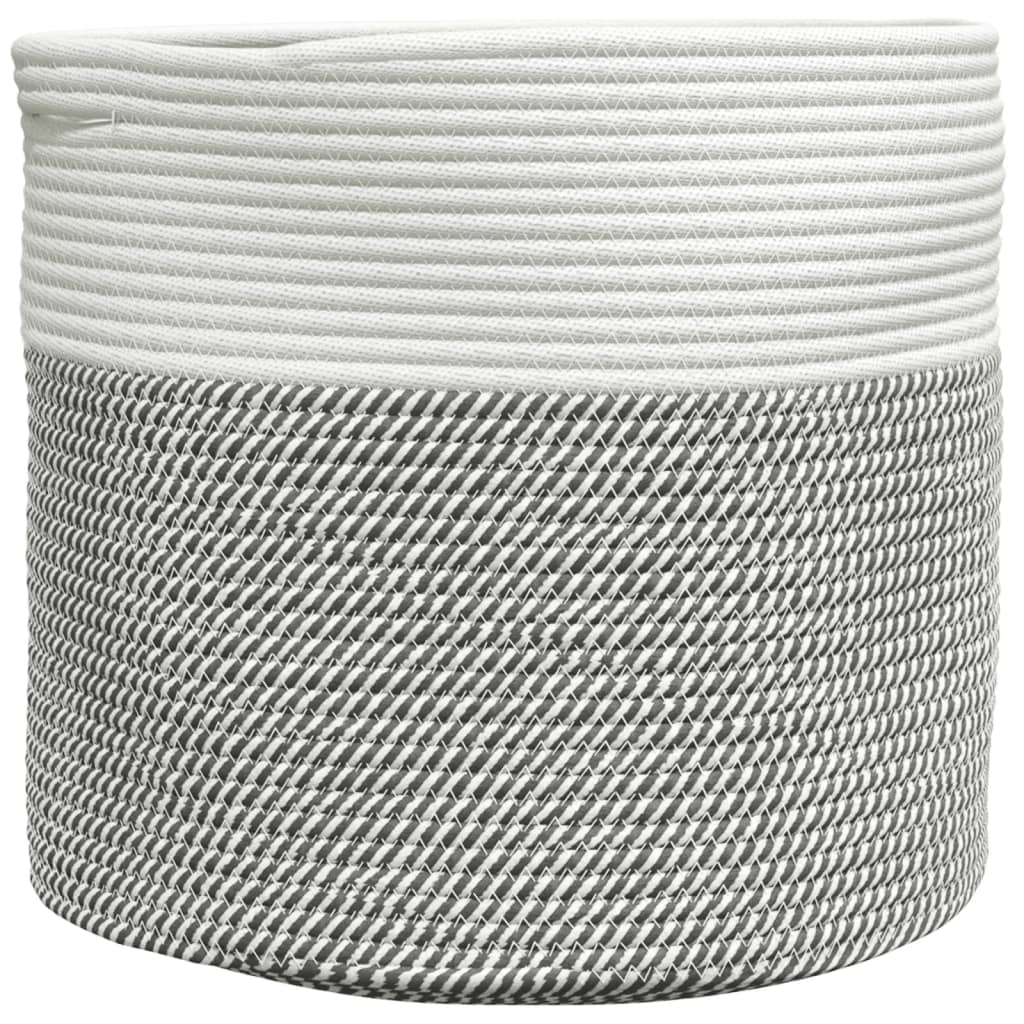 Vidaxx panier de rangement ø 40x35 cm coton gris et blanc