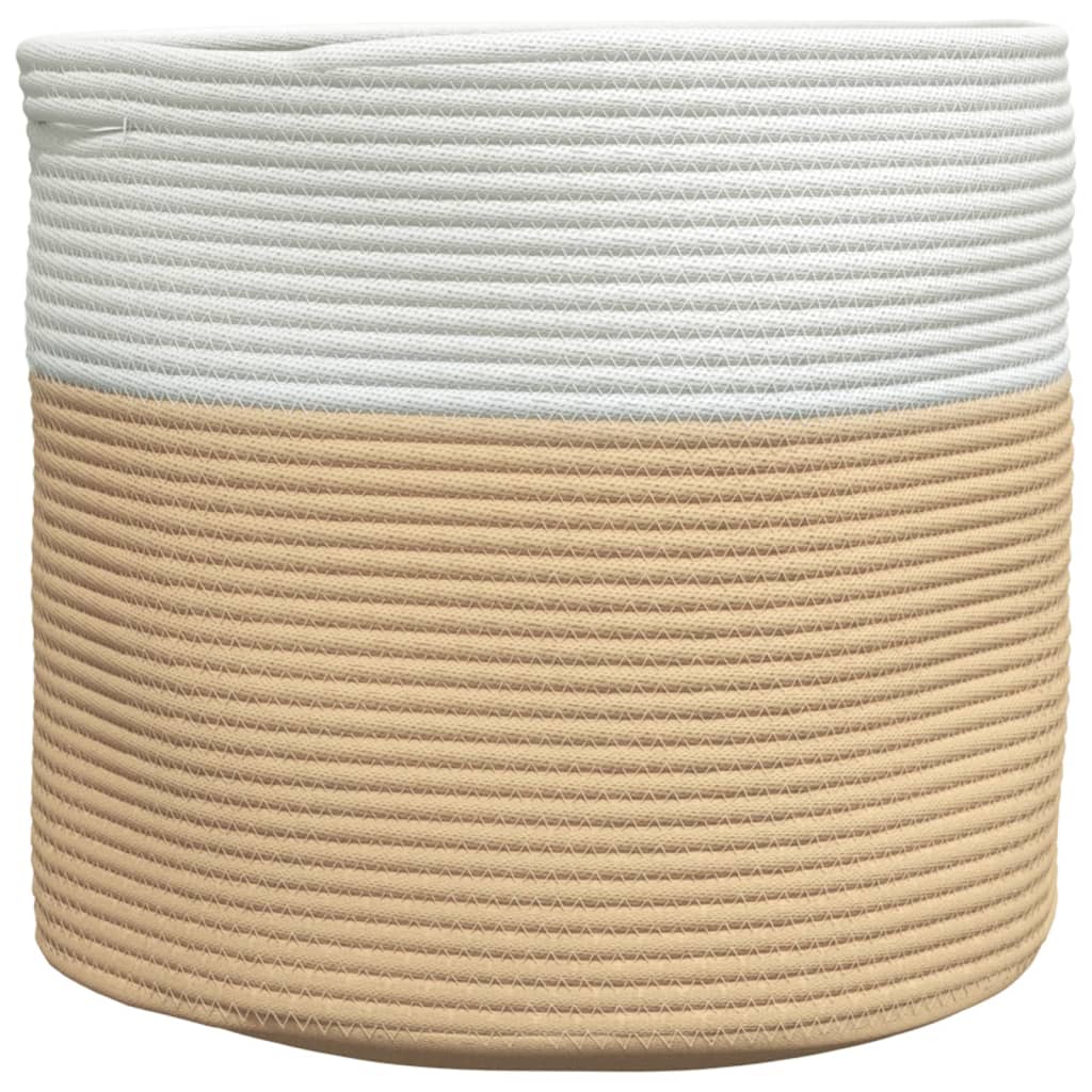 Vidaxx panier de rangement ø 40x35 cm coton beige et blanc