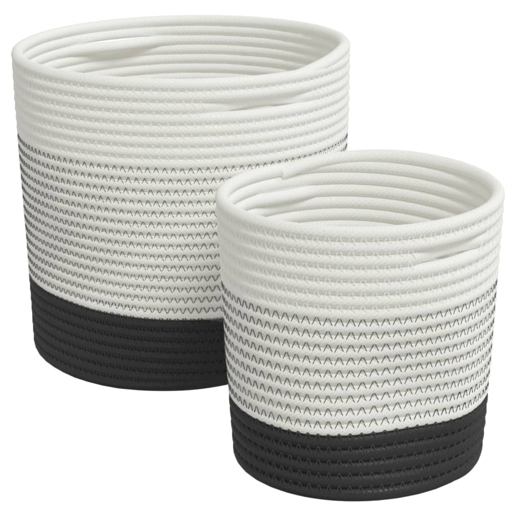 Vidaxx paniers de rangement 2 pcs coton blanc et noir