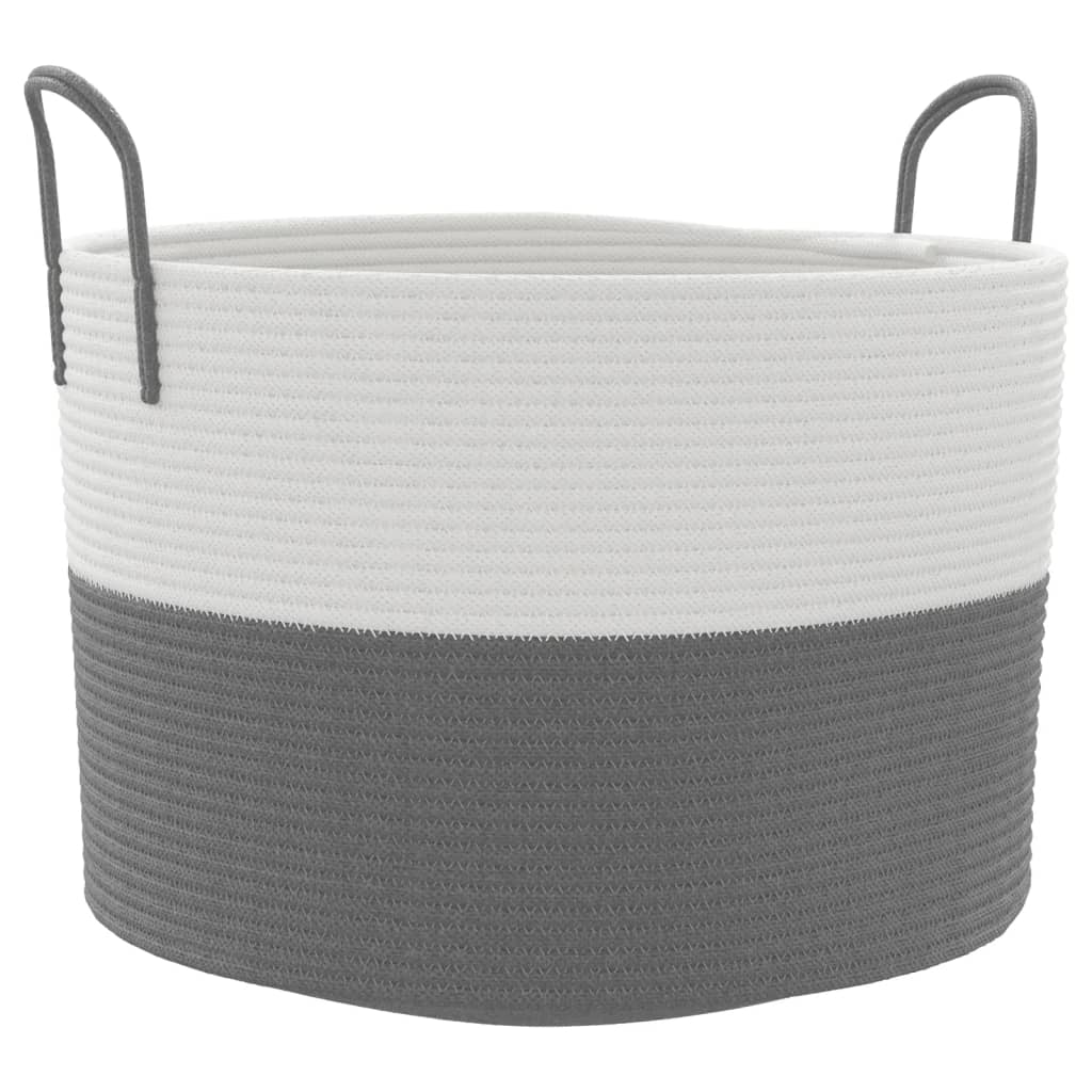 Vidaxx panier de rangement ø 51x33 cm coton gris et blanc