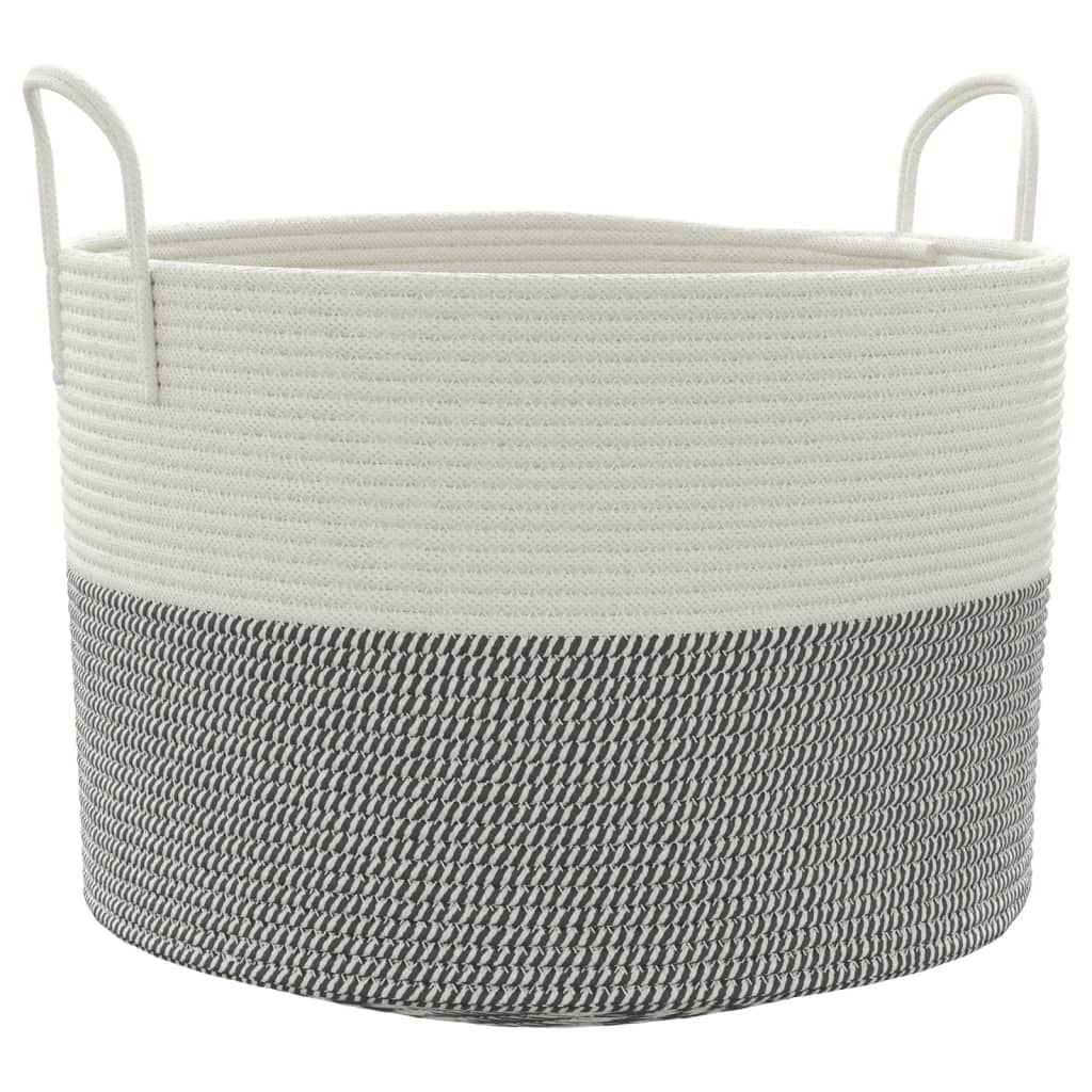 Vidaxx panier de rangement ø 51x33 cm coton gris et blanc
