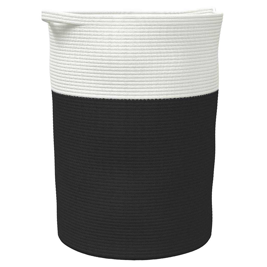 Vidaxx panier de rangement ø 49x65 cm coton noir et blanc