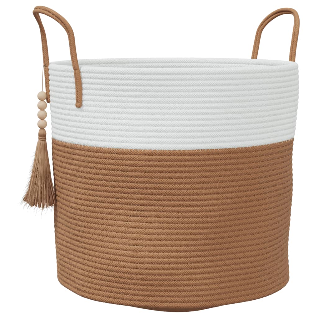 Vidaxx panier de rangement ø 40x35 cm coton marron et blanc
