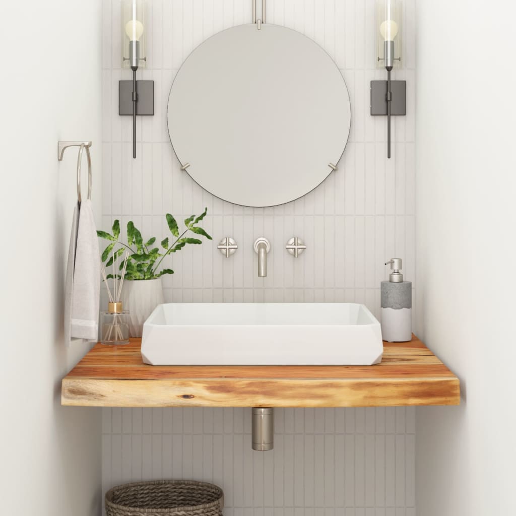VidaXL Plan de lavabo rectangulaire 80x60x2,5 bois d'acacia massif