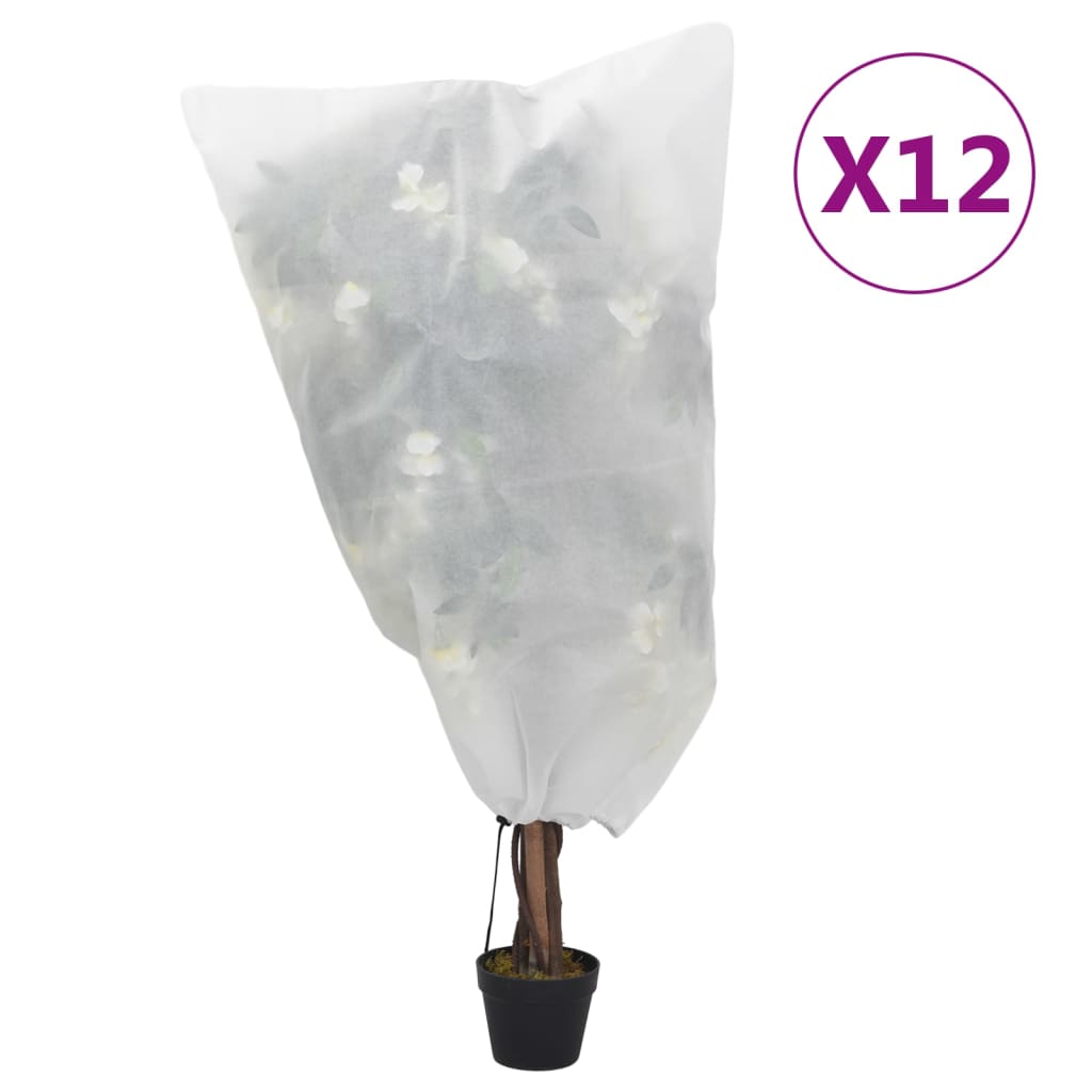 VidaXL Couvertures végétales avec cordon de serrage 12 pièces 70 g m² 0,8x1 m