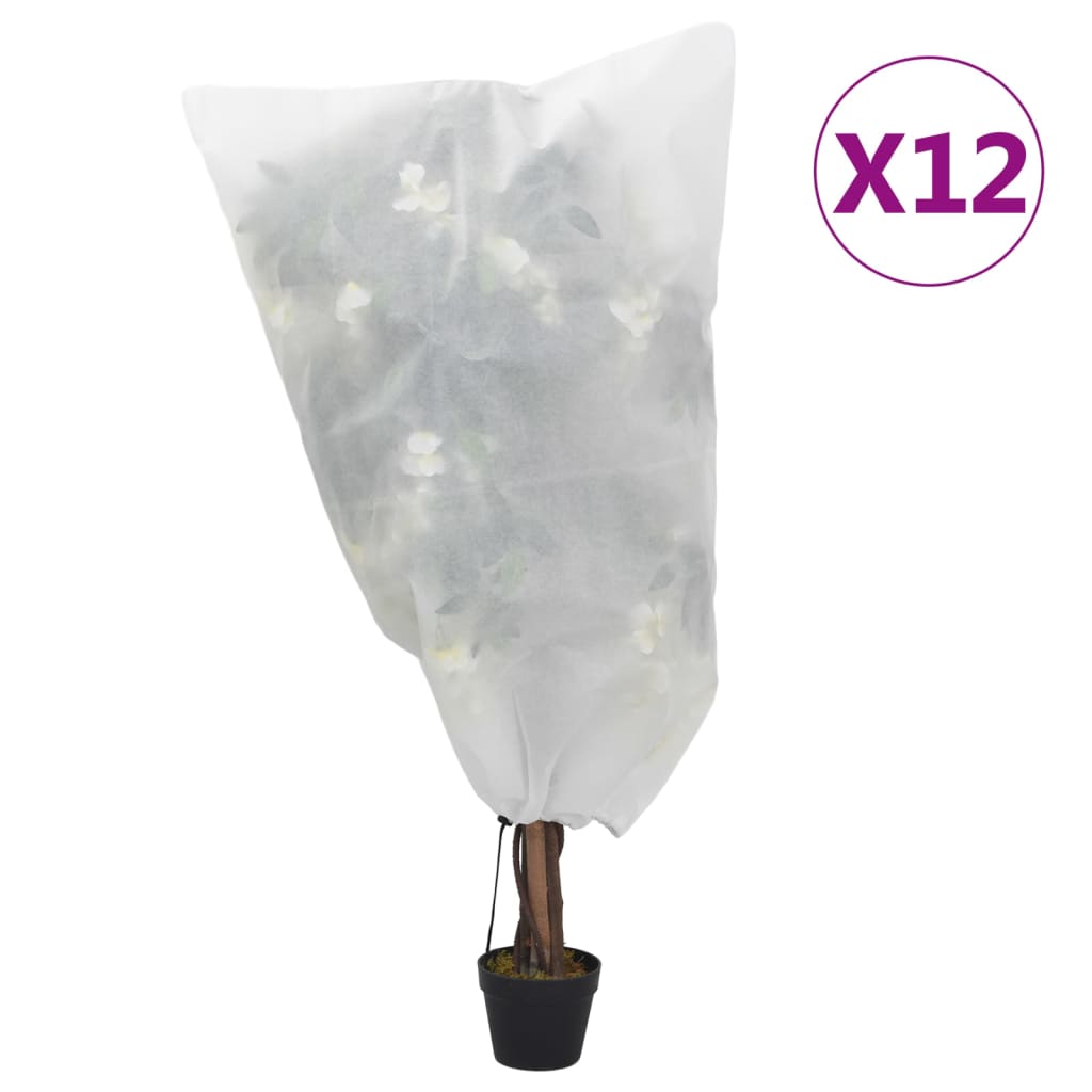 VidaXL Couvertures végétales avec cordon de serrage 12 pcs 70 g m² 0,8x1,2 m