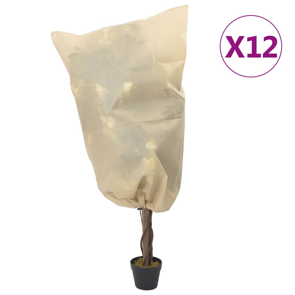 VidaXL Couvertures végétales avec cordon de serrage 12 pcs 70 g m² 0,8x1,2 m