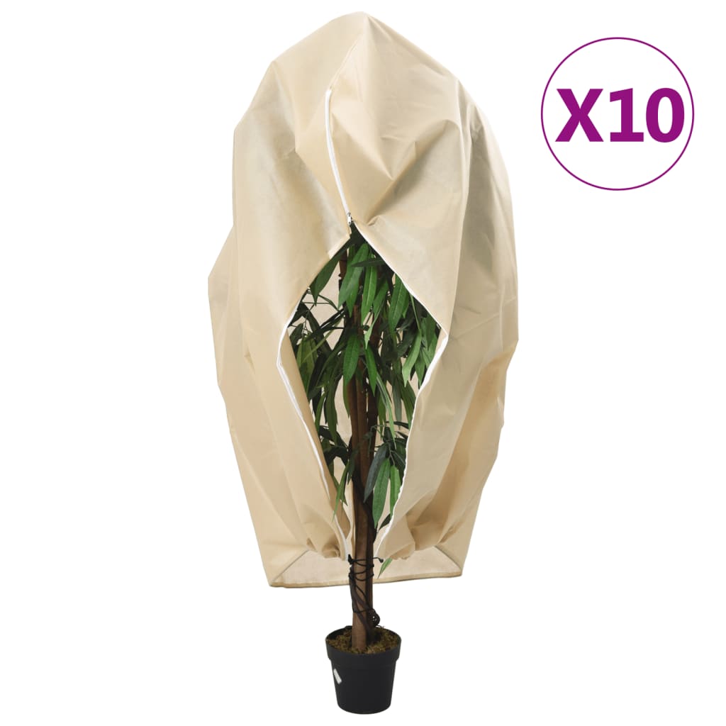 VidaXL Couvertures végétales avec fermeture éclair 10 pièces 70 g m² 1,2x1,8 m
