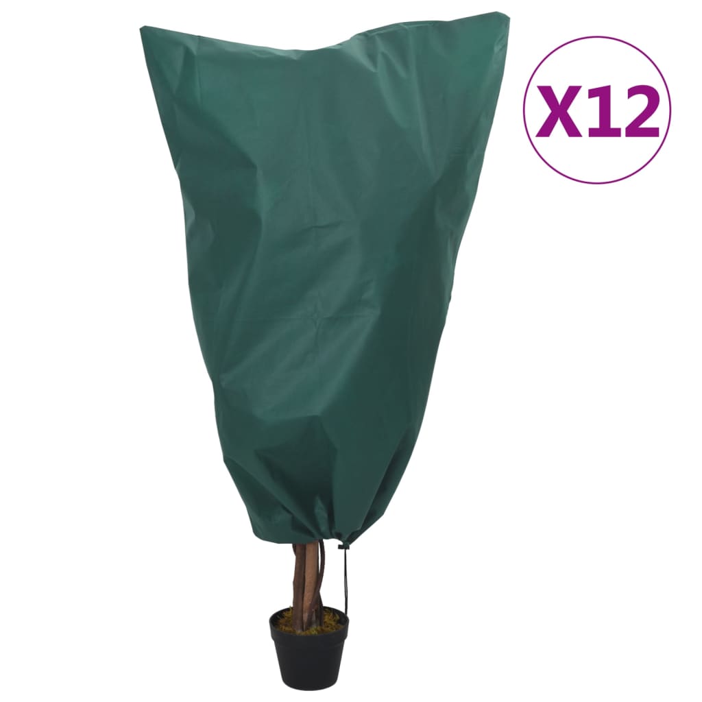VidaXL Couvertures végétales avec cordon de serrage 12 pcs 70 g m² 0,8x1,2 m