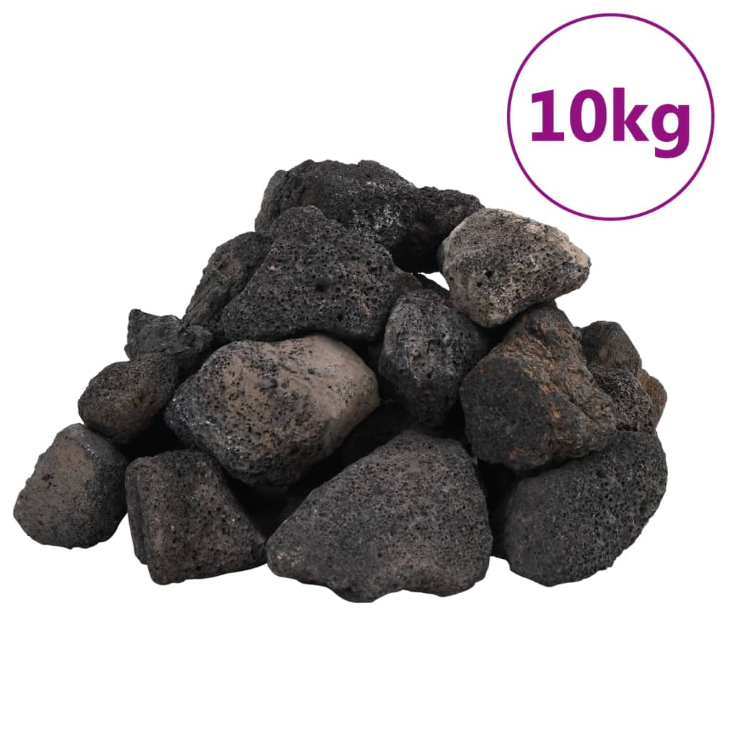 VidaXL pierres de lave 10 kg 5-8 cm noir