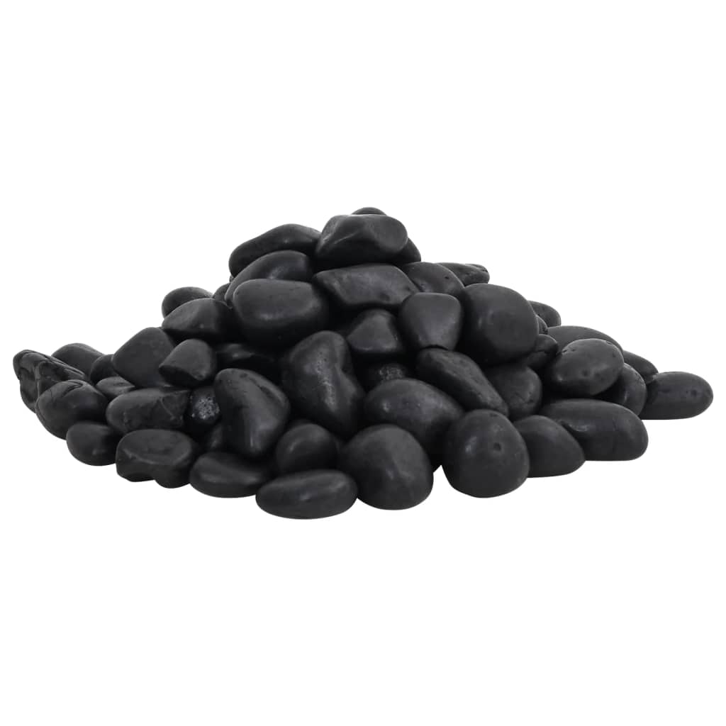 Vidaxl kiezelstenen gepolijst 2-5 cm 25 kg zwart