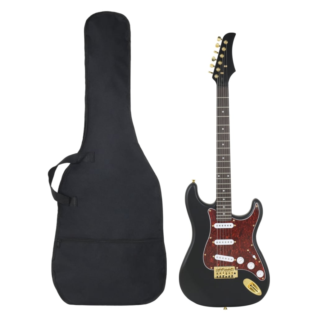Vidaxl guitare électrique débutant avec sac 4 4 39 noir et or