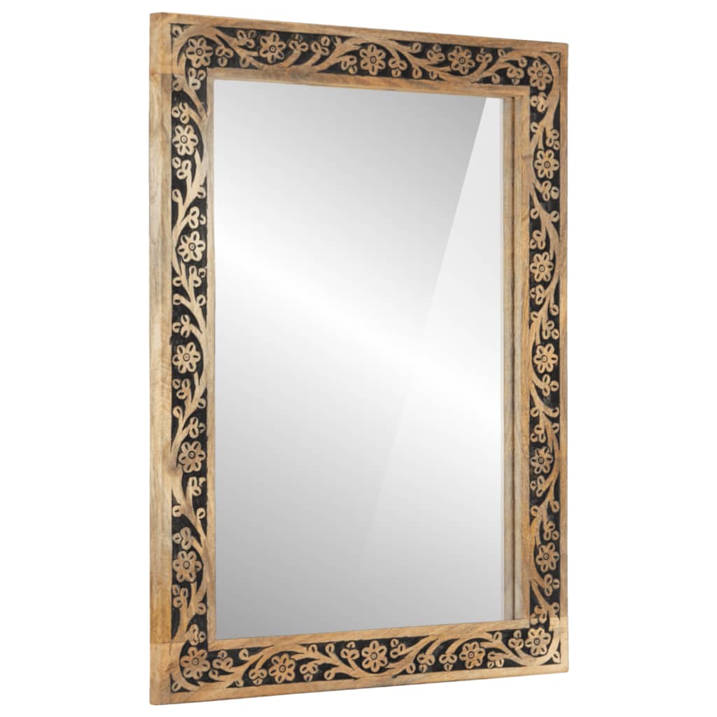 Miroir de salle de bain Vidaxx 50x70x2,5 cm bois de manguier massif et verre