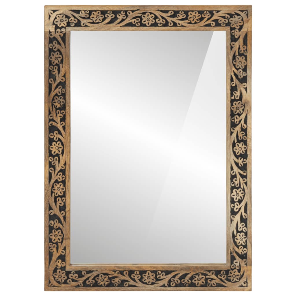 Miroir de salle de bain Vidaxx 50x70x2,5 cm bois de manguier massif et verre