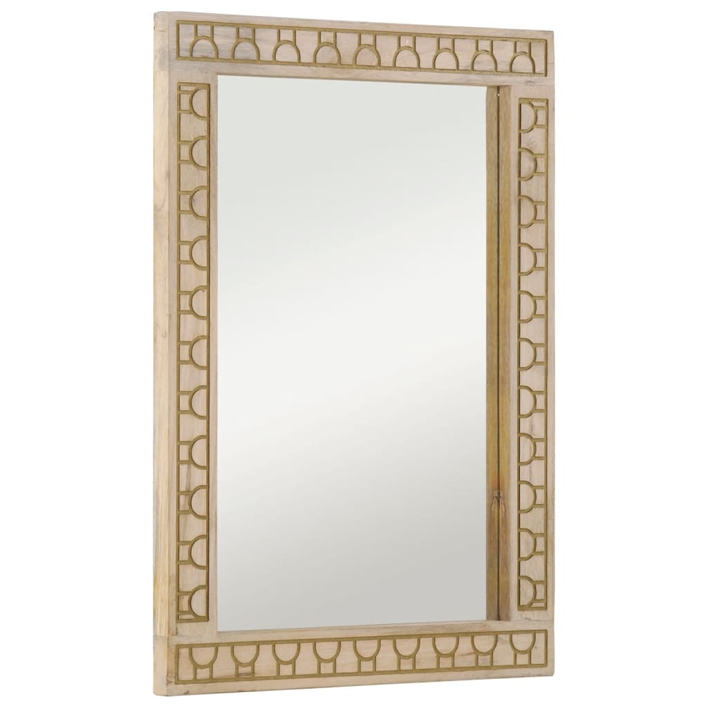 Miroir de salle de bain Vidaxx 50x70x2,5 cm bois de manguier massif et verre