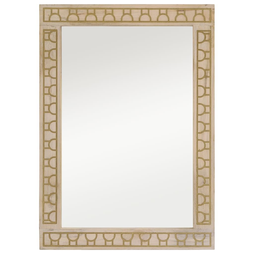 Miroir de salle de bain Vidaxx 50x70x2,5 cm bois de manguier massif et verre