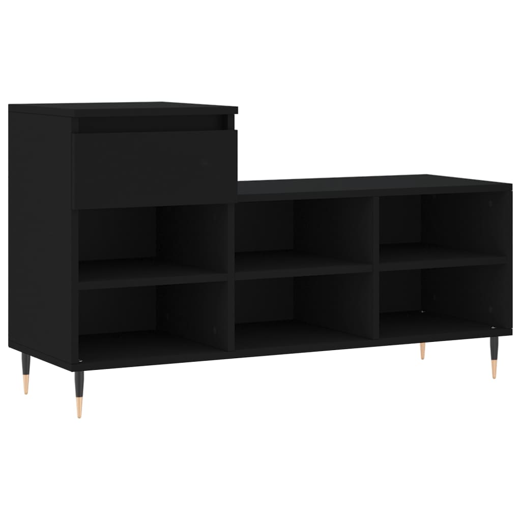Vidaxx armoire à chaussures 102x36x60 cm bois fini noir