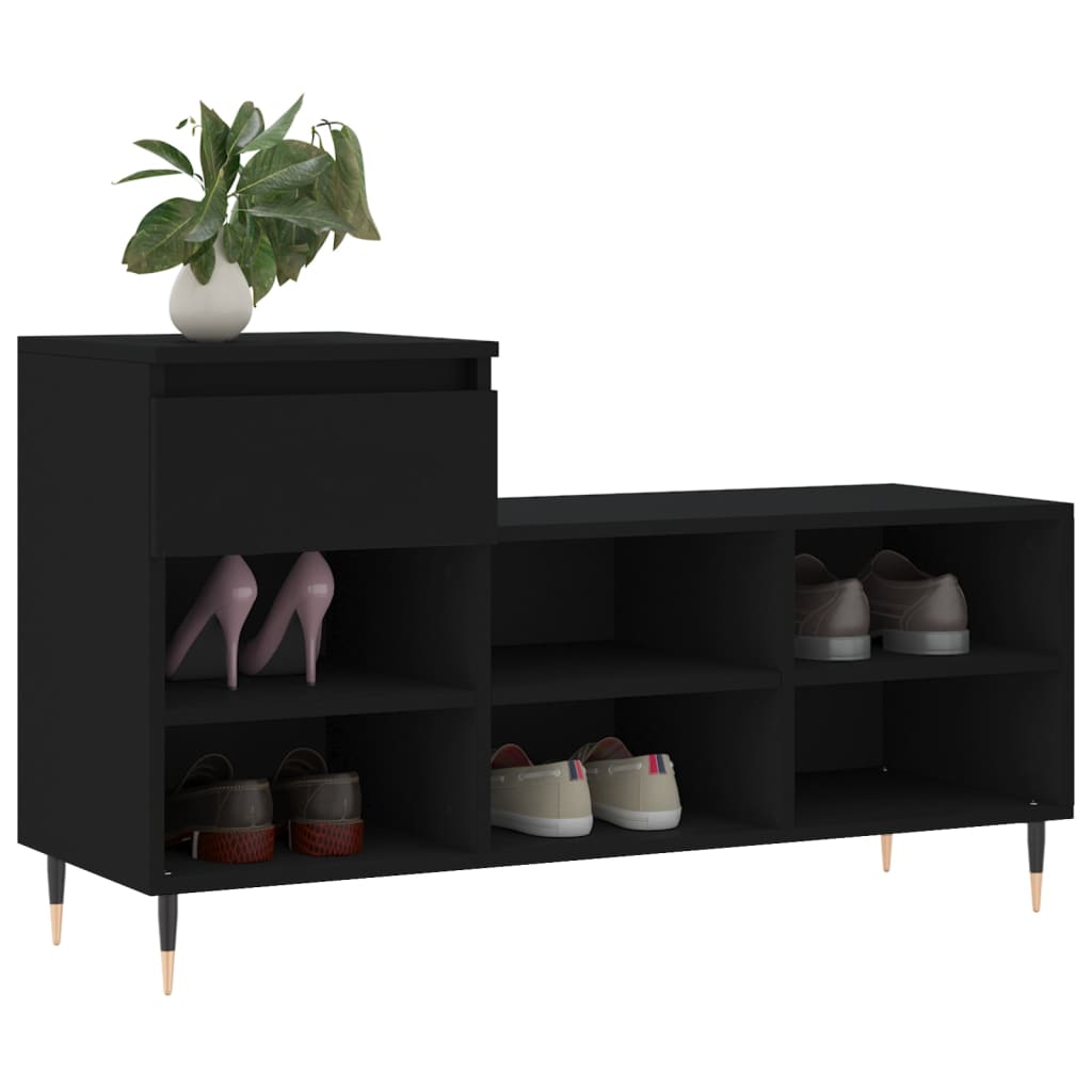 Vidaxx armoire à chaussures 102x36x60 cm bois fini noir
