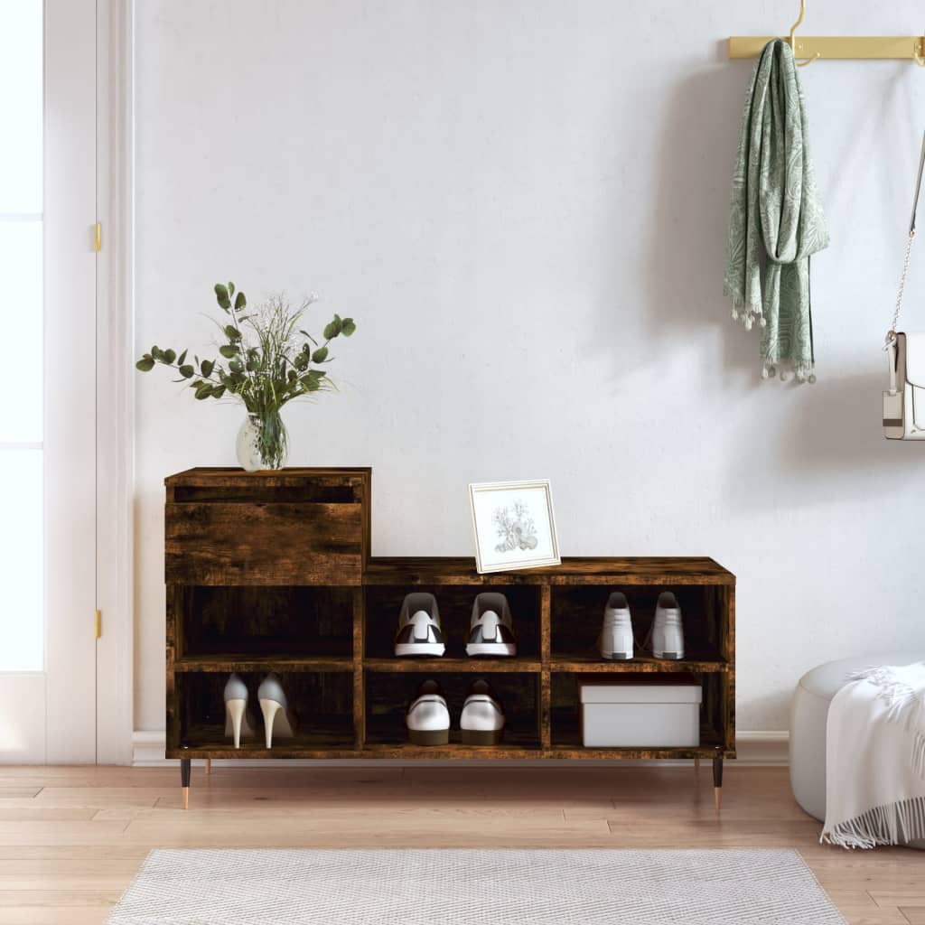 Vidaxx meuble à chaussures 102x36x60 cm bois d'ingénierie, chêne fumé