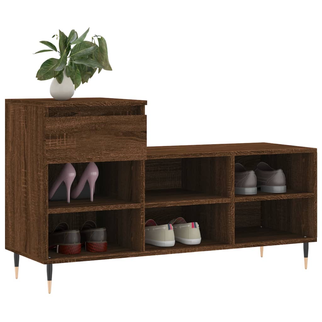 Vidaxx armoire à chaussures 102x36x60 cm bois fini couleur chêne marron