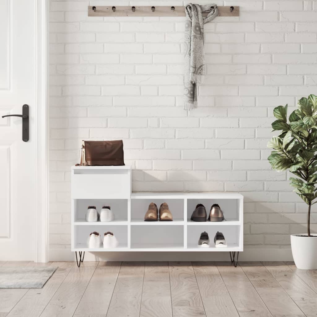 Vidaxx armoire à chaussures 102x36x60 cm bois fini blanc brillant