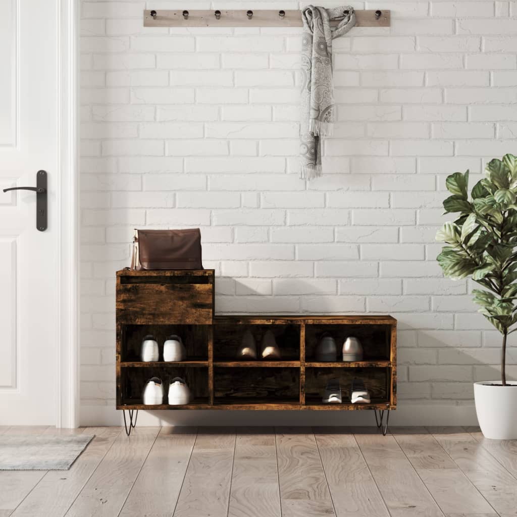 Vidaxx meuble à chaussures 102x36x60 cm bois d'ingénierie, chêne fumé