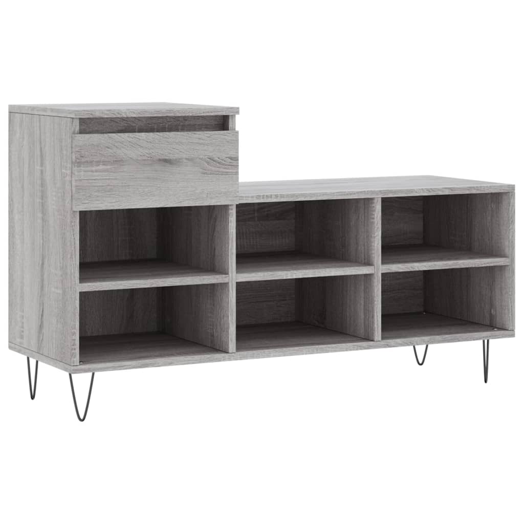 VidaXL armoire à chaussures 102x36x60 cm bois d'ingénierie gris sonoma