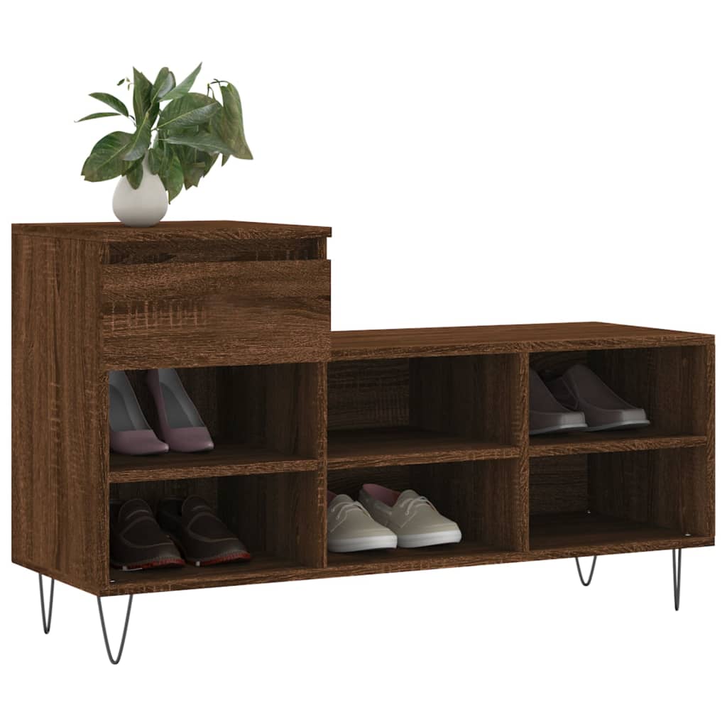 Vidaxx armoire à chaussures 102x36x60 cm bois fini couleur chêne marron