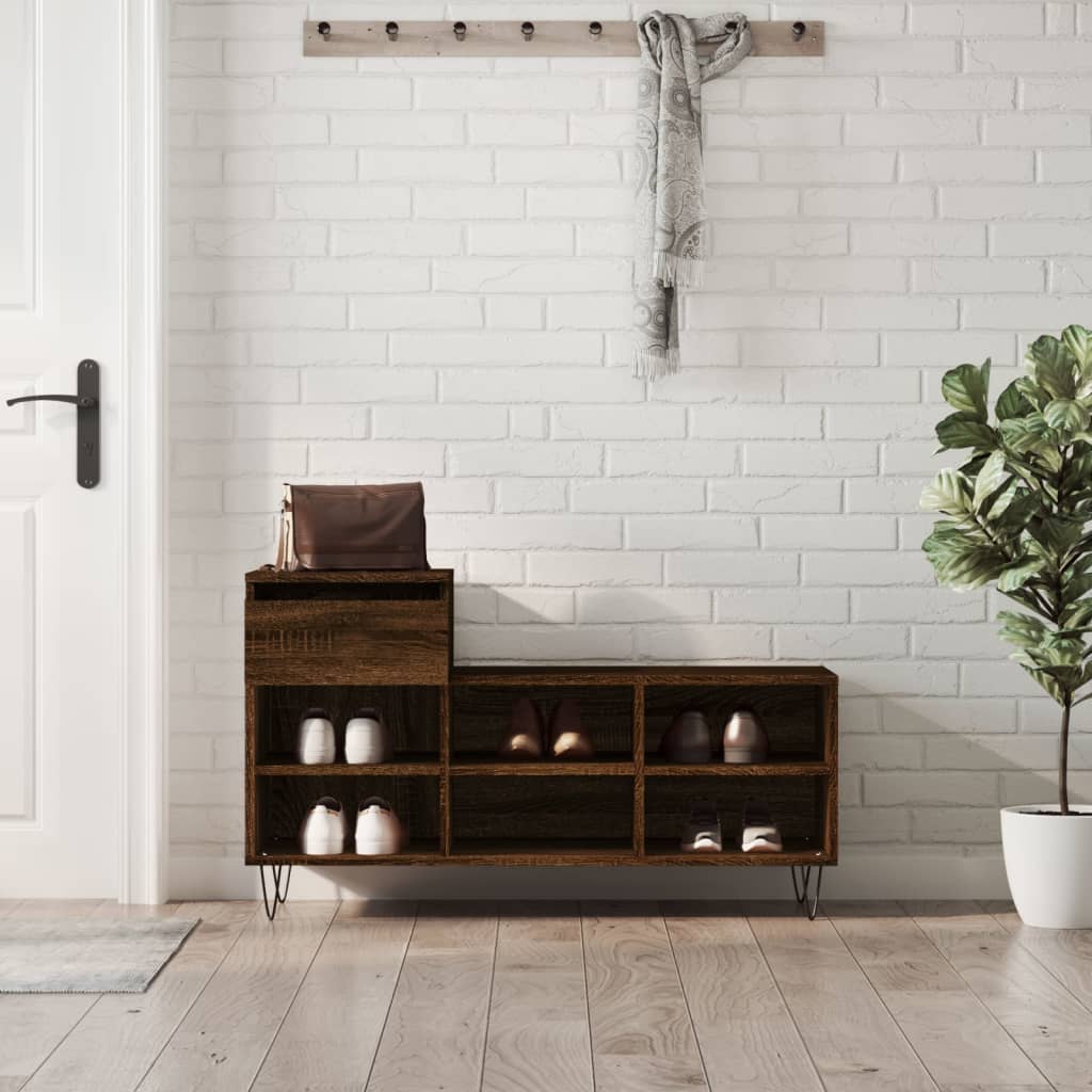 Vidaxx armoire à chaussures 102x36x60 cm bois fini couleur chêne marron