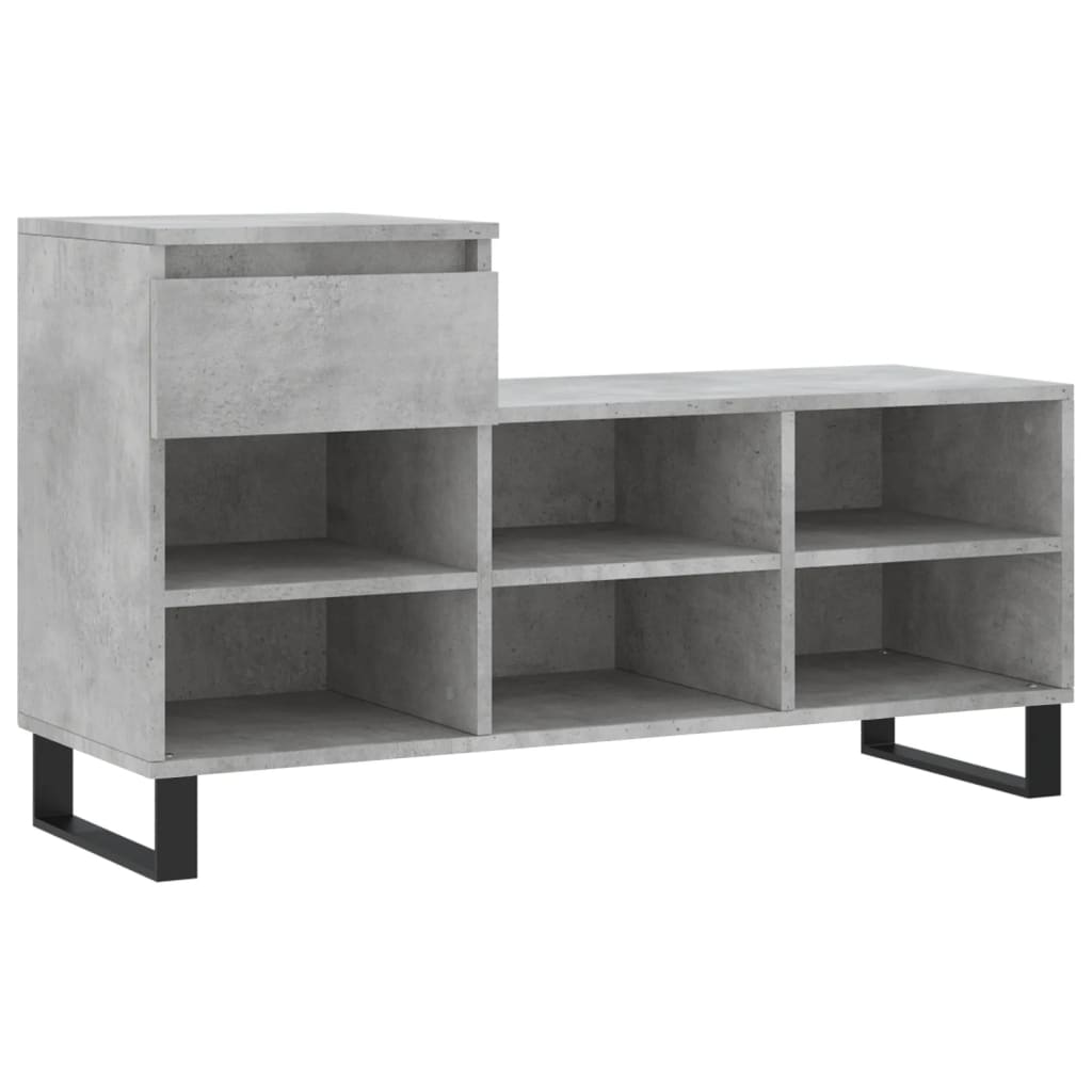 Vidaxx meuble à chaussures 102x36x60 cm dérivé du bois béton gris