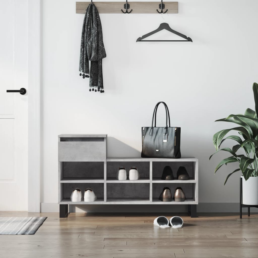 Vidaxx meuble à chaussures 102x36x60 cm dérivé du bois béton gris