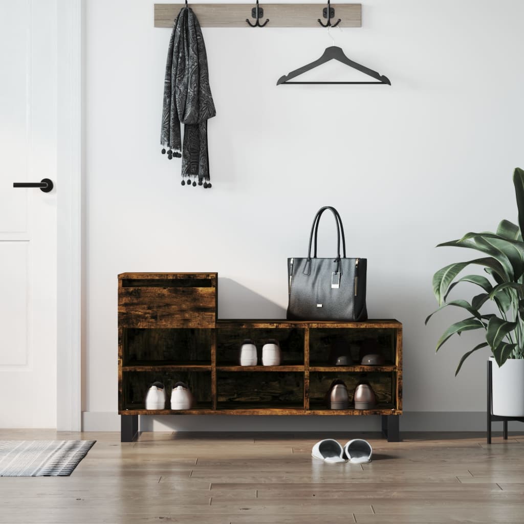 Vidaxx meuble à chaussures 102x36x60 cm bois d'ingénierie, chêne fumé