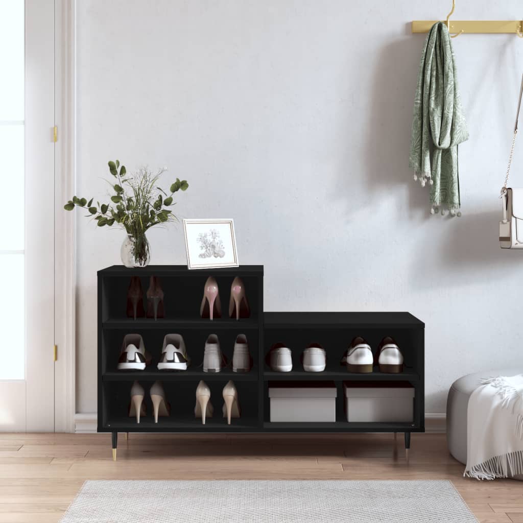 Vidaxx armoire à chaussures 102x36x60 cm bois fini noir
