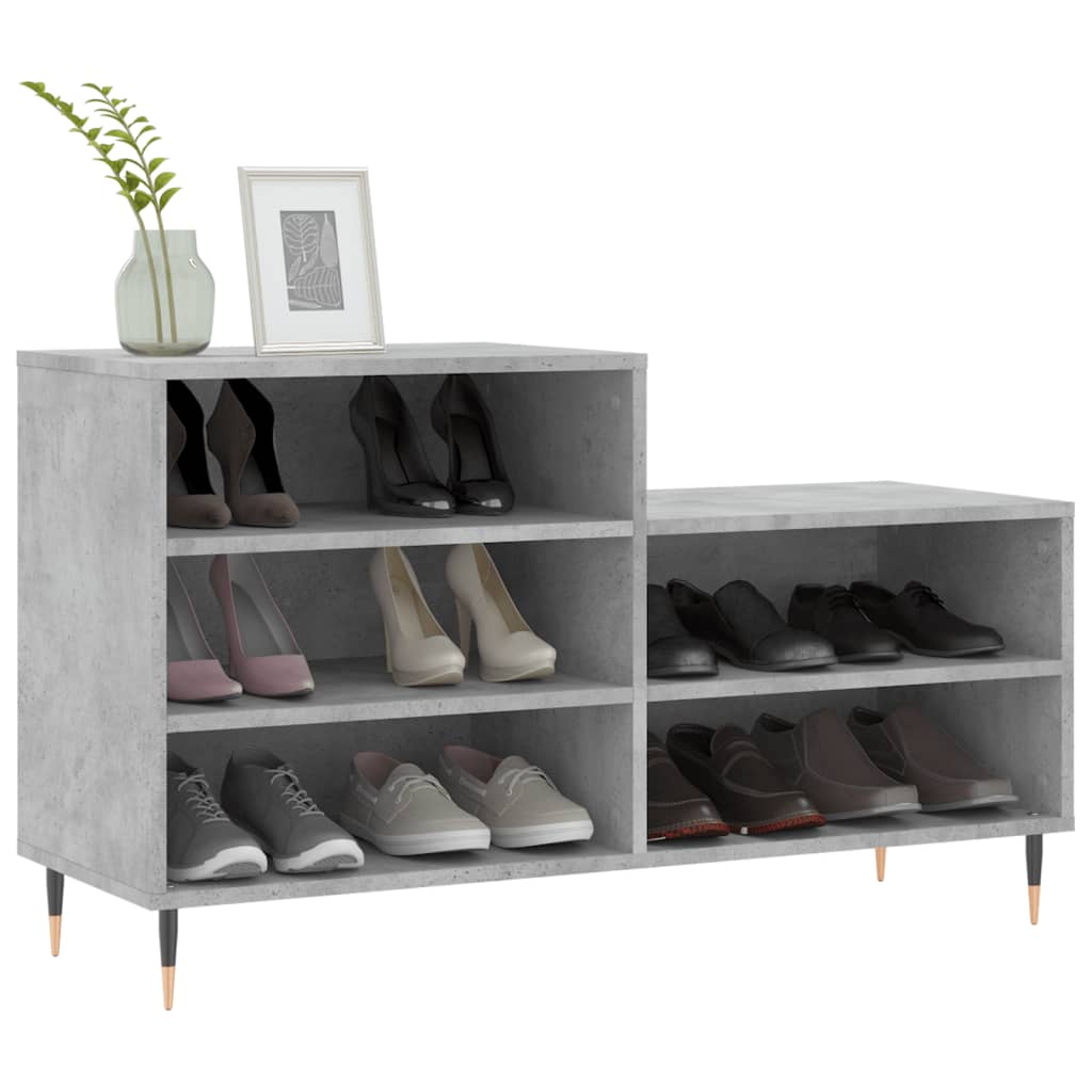 Vidaxx meuble à chaussures 102x36x60 cm dérivé du bois béton gris