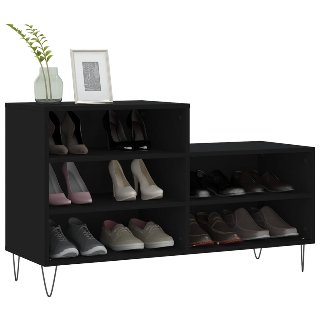 Vidaxx armoire à chaussures 102x36x60 cm bois fini noir