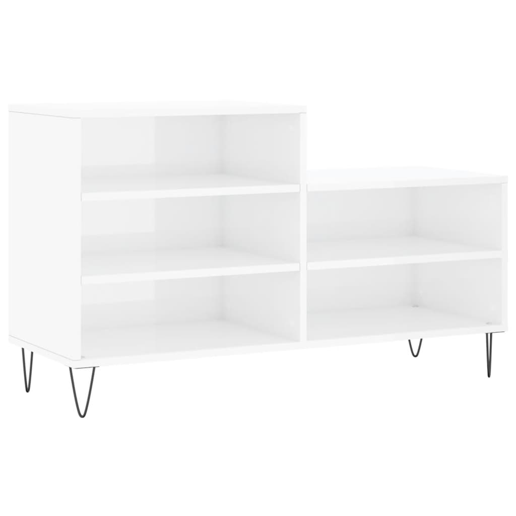 Vidaxx armoire à chaussures 102x36x60 cm bois fini blanc brillant