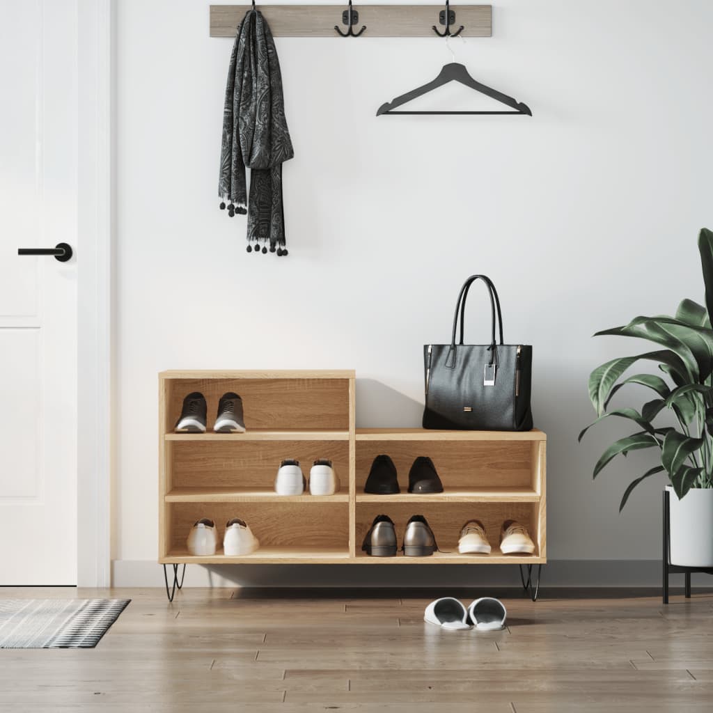 VidaXL armoire à chaussures 102x36x60 cm bois d'ingénierie chêne sonoma
