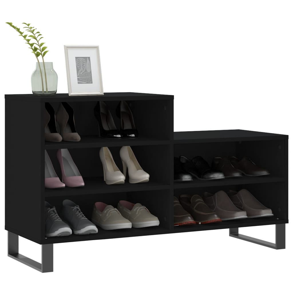 Vidaxx armoire à chaussures 102x36x60 cm bois fini noir